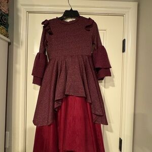 Joyfolie Sparkling Maroon Dress